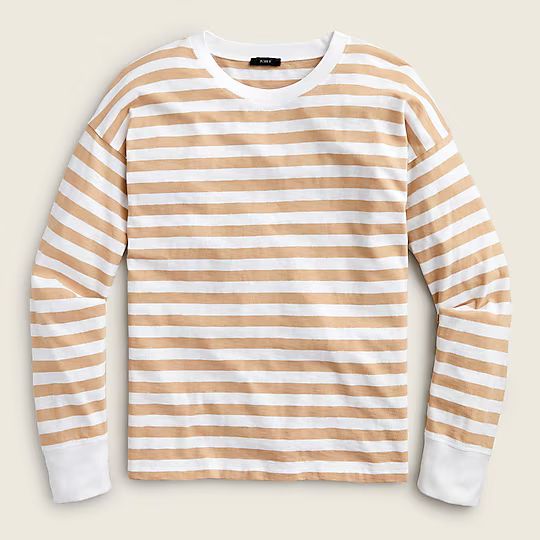Long-sleeve slub cotton T-shirt in stripe | J.Crew US