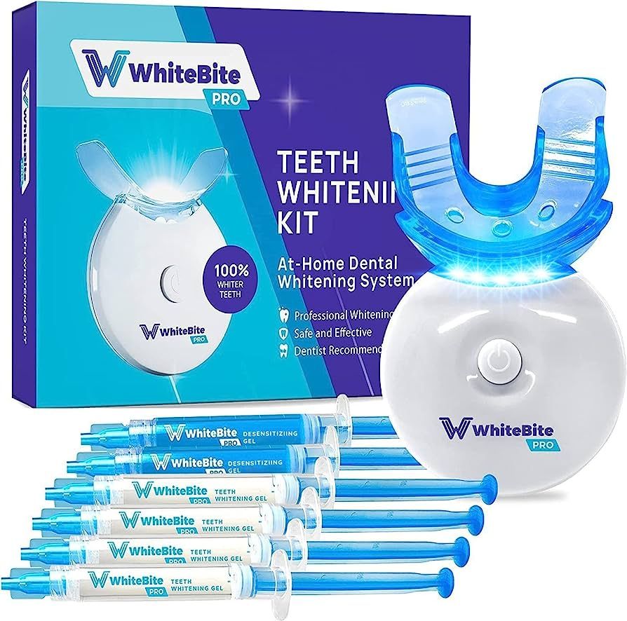 Whitebite Pro Teeth Whitening Kit for Sensitive Teeth with LED Light, 35% Carbamide Peroxide, (4)... | Amazon (US)