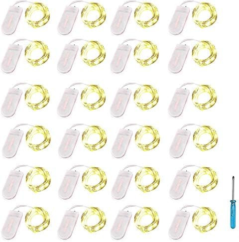24 Packs Fairy Light Battery Operated(Batteries Included),10.2FT 30LEDs Copper Wire Firefly Light... | Amazon (US)