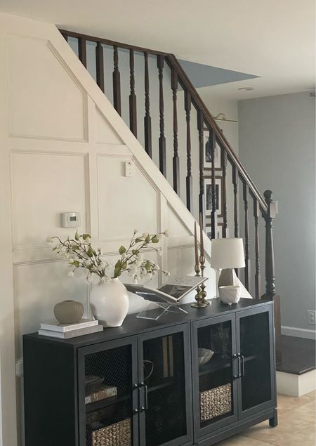 Completed this DIY feature on our staircase with box molding

Box molding, trim, feature wall, board and batten, console table, entry way, sideboard

#LTKSeasonal #LTKFind #LTKhome
