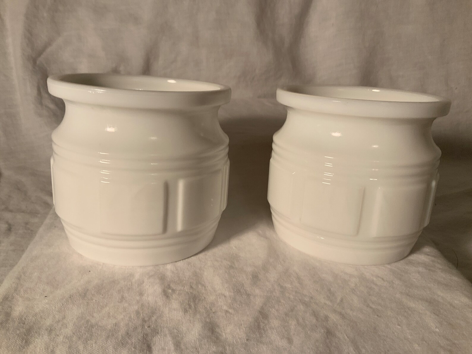 Vintage Milk Glass Planter and Vase. Randall Square Raised Windowpane Barrel Container. Windowsil... | Etsy (US)