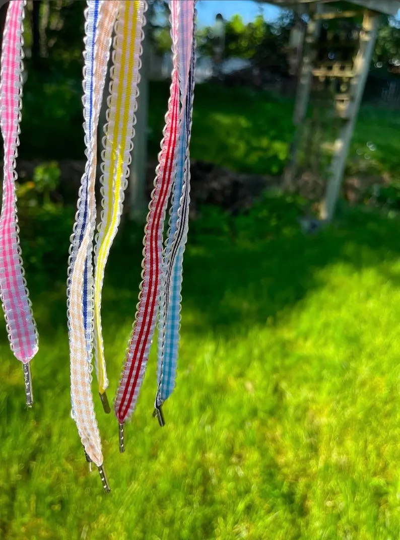 Gingham Shoe Laces - Etsy | Etsy (Global)
