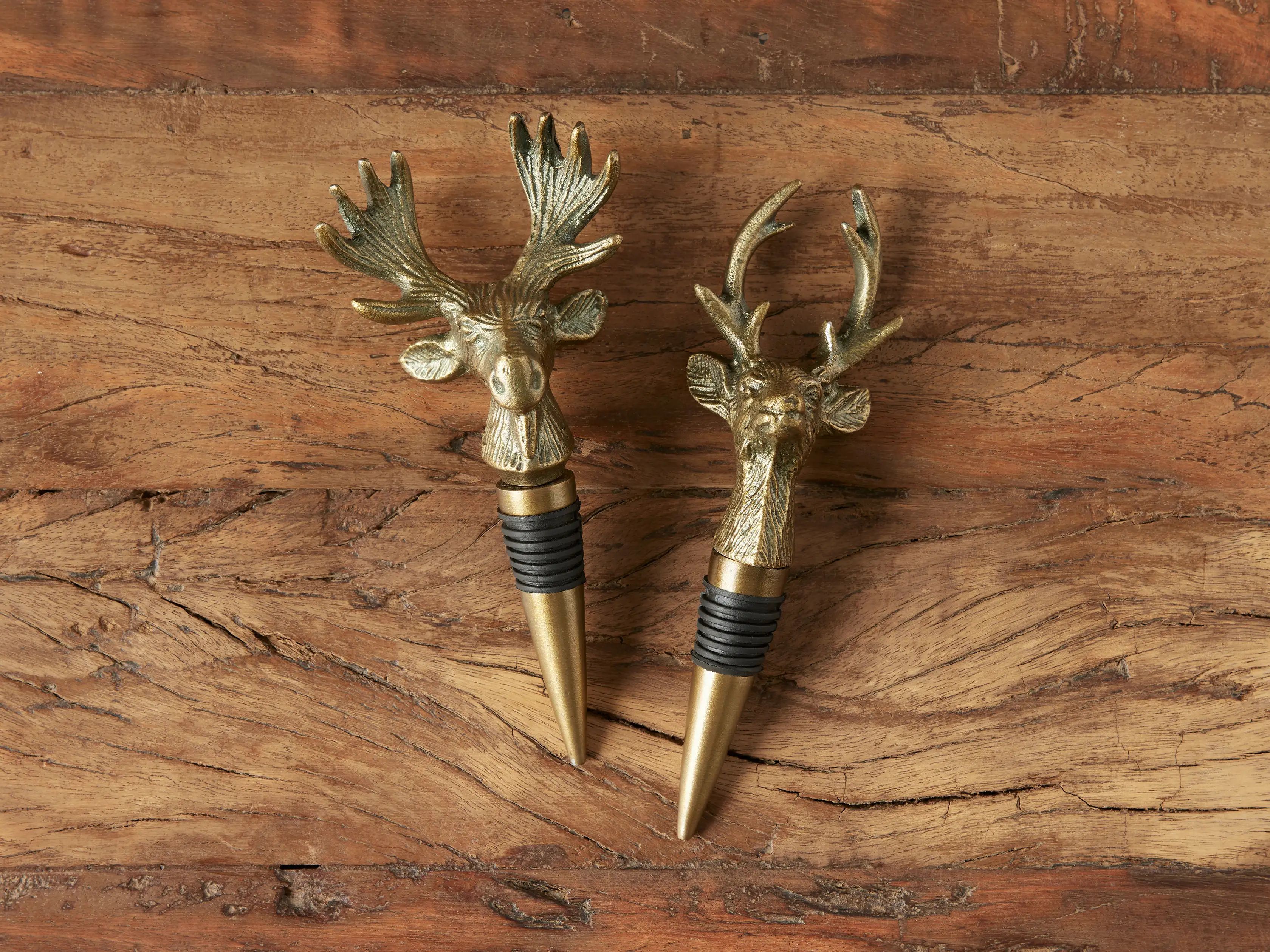 Moose Stag Bottle Stoppers (Set of 2) | Arhaus