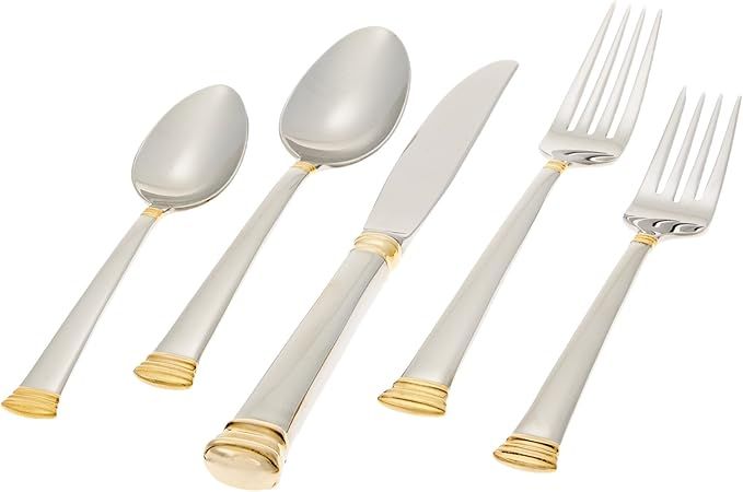 Lenox Eternal Gold Flatware 5-Piece Place Setting, Service for 1 , Stainless - | Amazon (US)