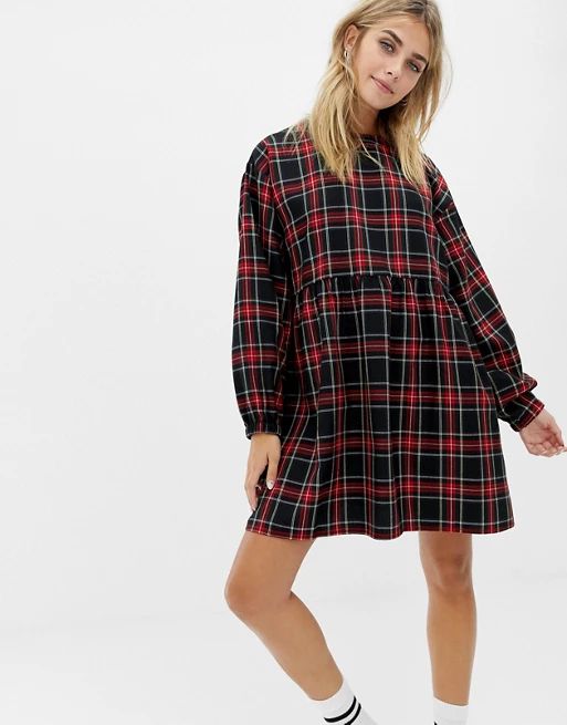 COLLUSION check print smock dress | ASOS US