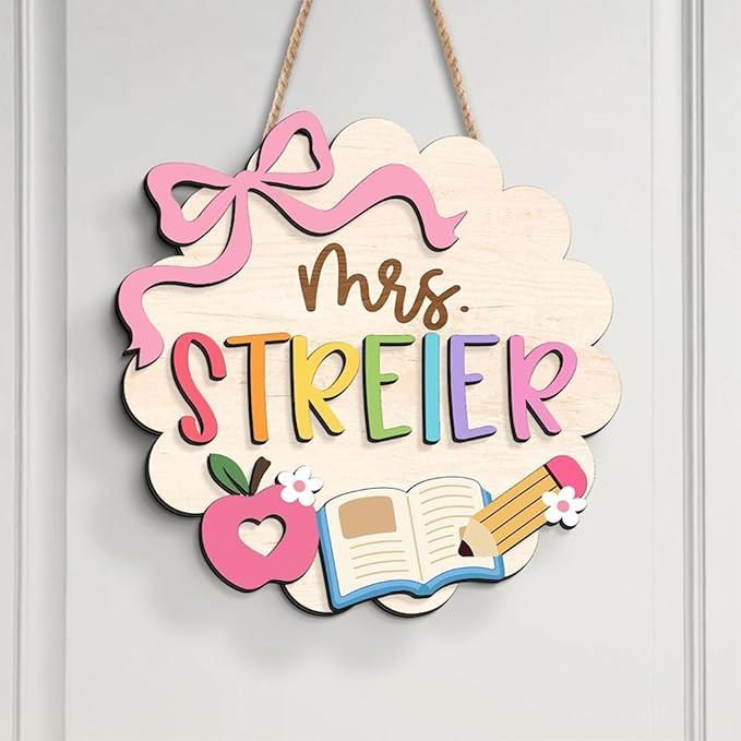 Chillever Personalized Teacher Gift 3D Door Sign, Custom Classroom Welcome Plaque, Back to School... | Amazon (US)