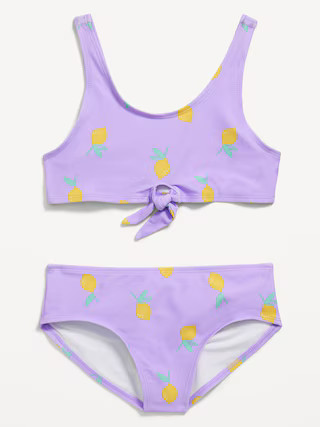 Printed Tie-Knot Bikini Swim Set for Girls | Old Navy (US)