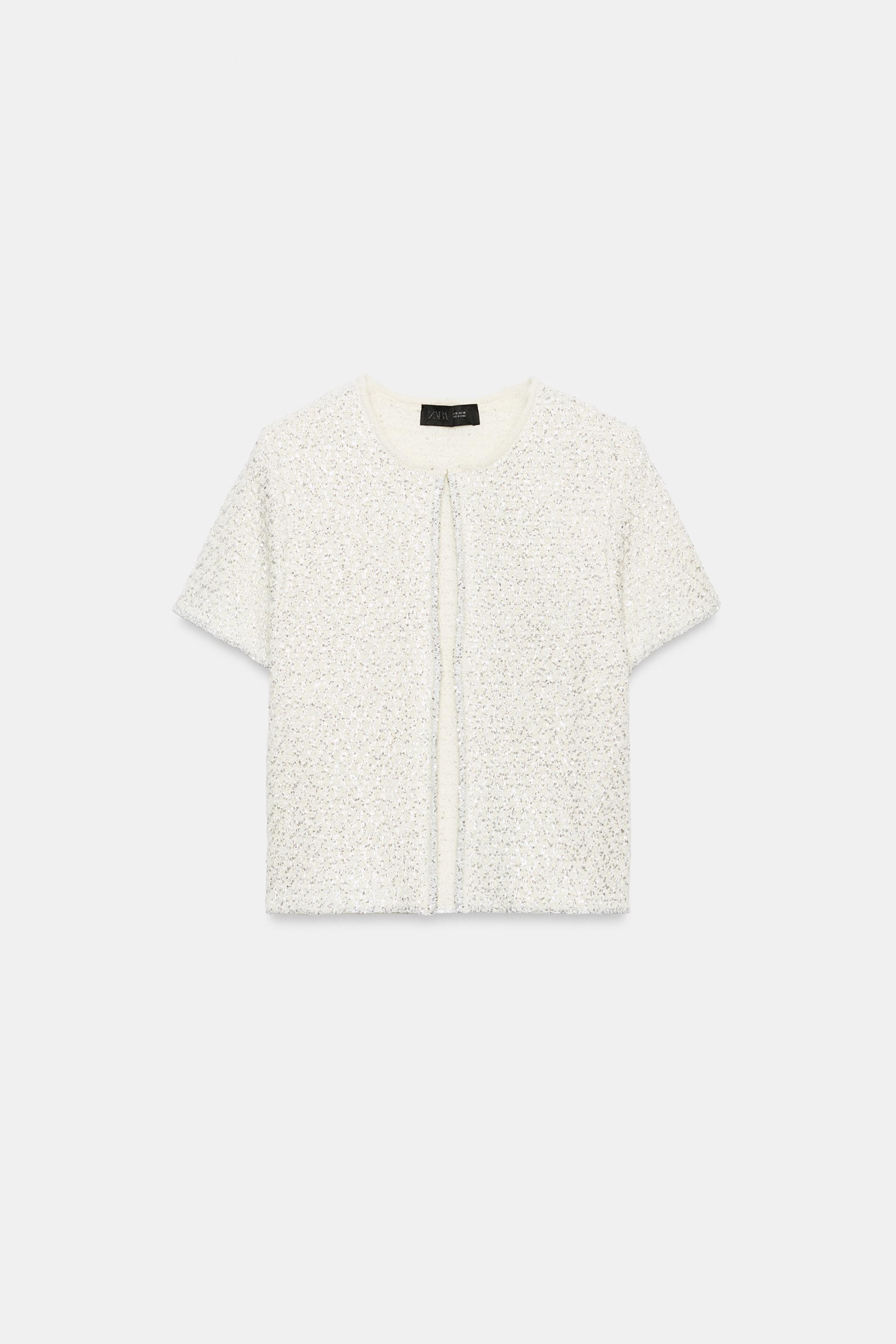 METALLIC THREAD SEQUIN CARDIGAN | Zara US
