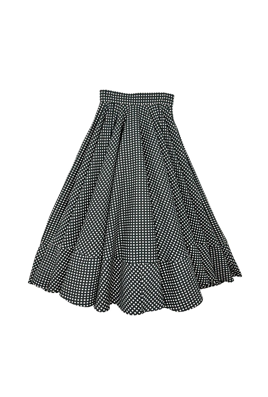 Lucinda Circle Skirt - Gingham Faille | Shop BURU