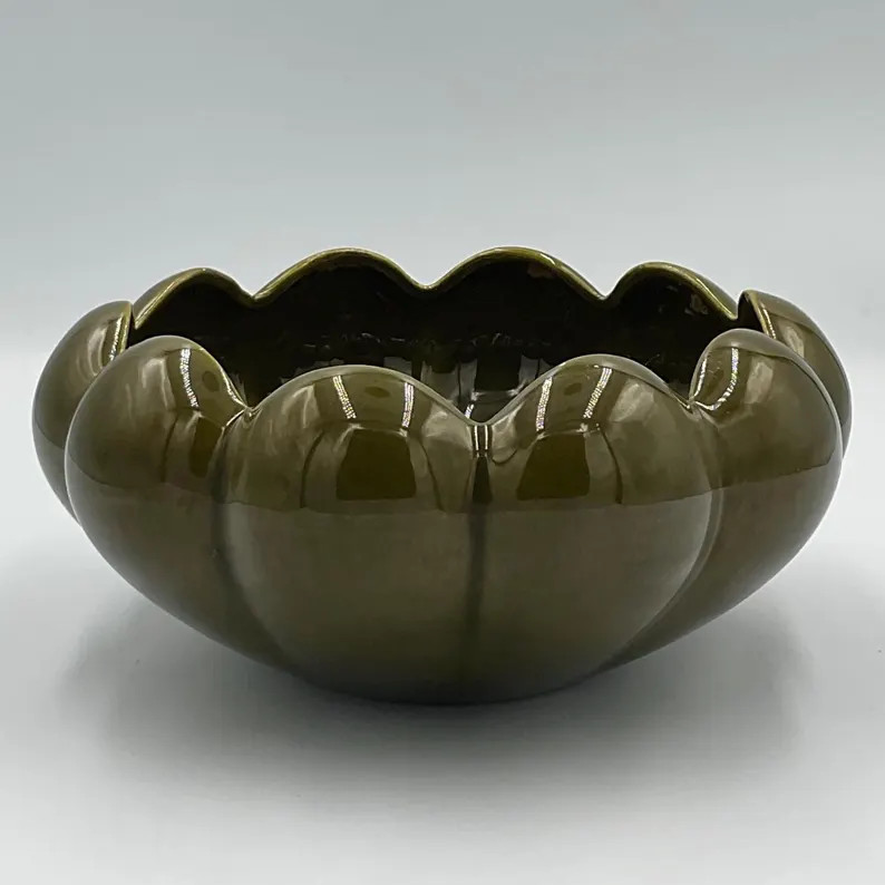 Vintage Freeman McFarlin Green Lotus Art Pottery Bowl Centerpiece | Etsy (Global)