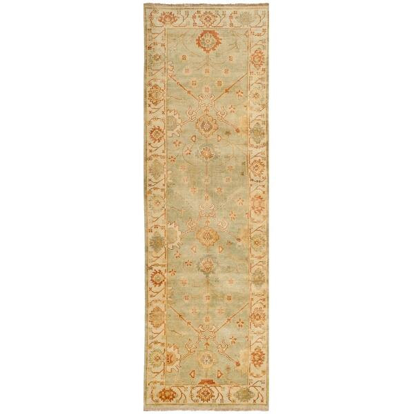 Safavieh Couture Hand-knotted Oushak Tonna Traditional Oriental Wool Rug with Fringe | Bed Bath & Beyond