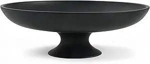 Black Concrete Fruit Bowl, Large Decorative Pedestal Bowl for Kitchen Counter, Modern Centerpiece... | Amazon (US)