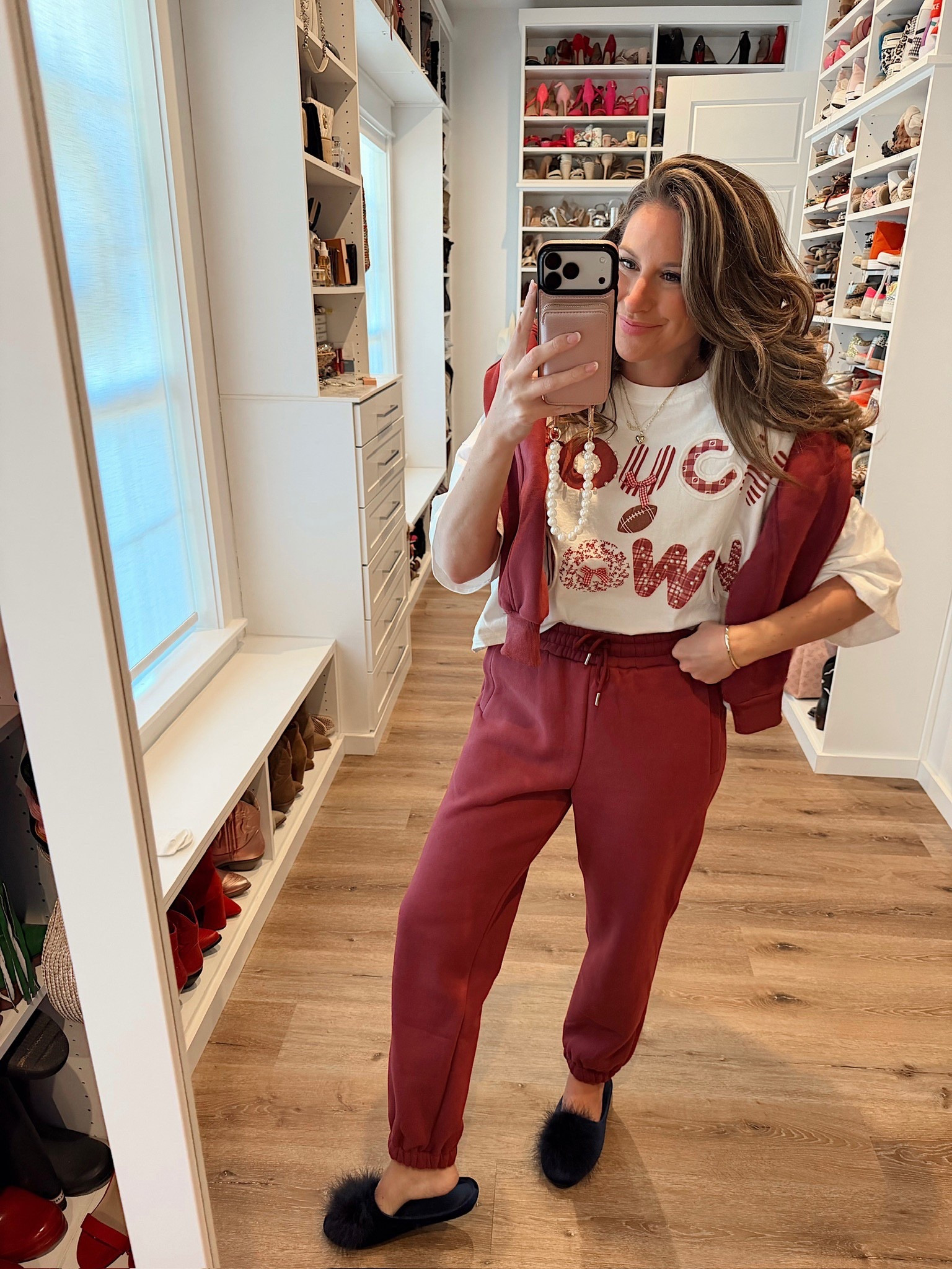 Cozy 2 piece lounge set in a medium, touch down tee in a medium & slippers - fits tts.

#LTKgrwm #LTKmomlife #LTKSeasonal