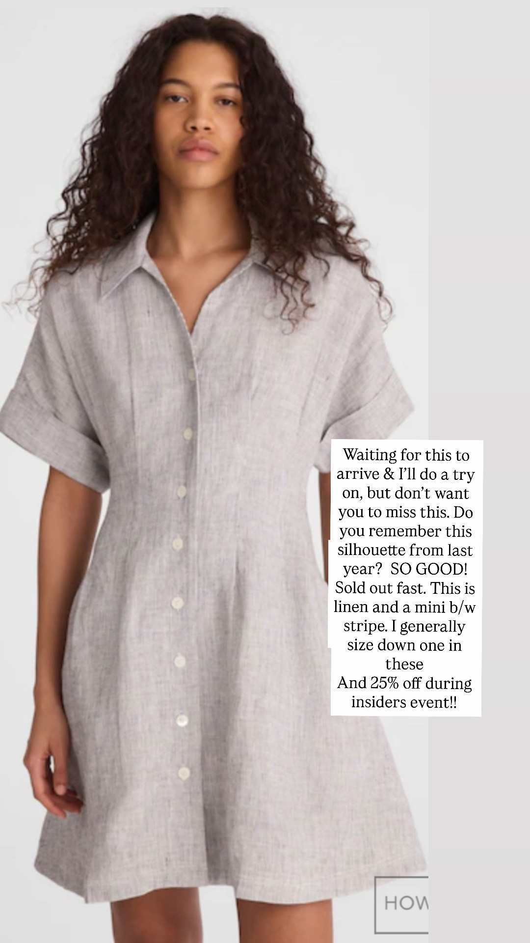 This linen dress is such a great silhouette! The style sold out so fast last year.
This year they have it in two colors, this one is a mini black & white stripe 

I size down one in this style 

@Madewell ￼

#LTKSaleAlert #LTKootd #LTKOver40