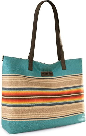 Wrangler Tote Bag for Women Aztec Purse with Genuine Leather Shoulder Strap | Amazon (US)