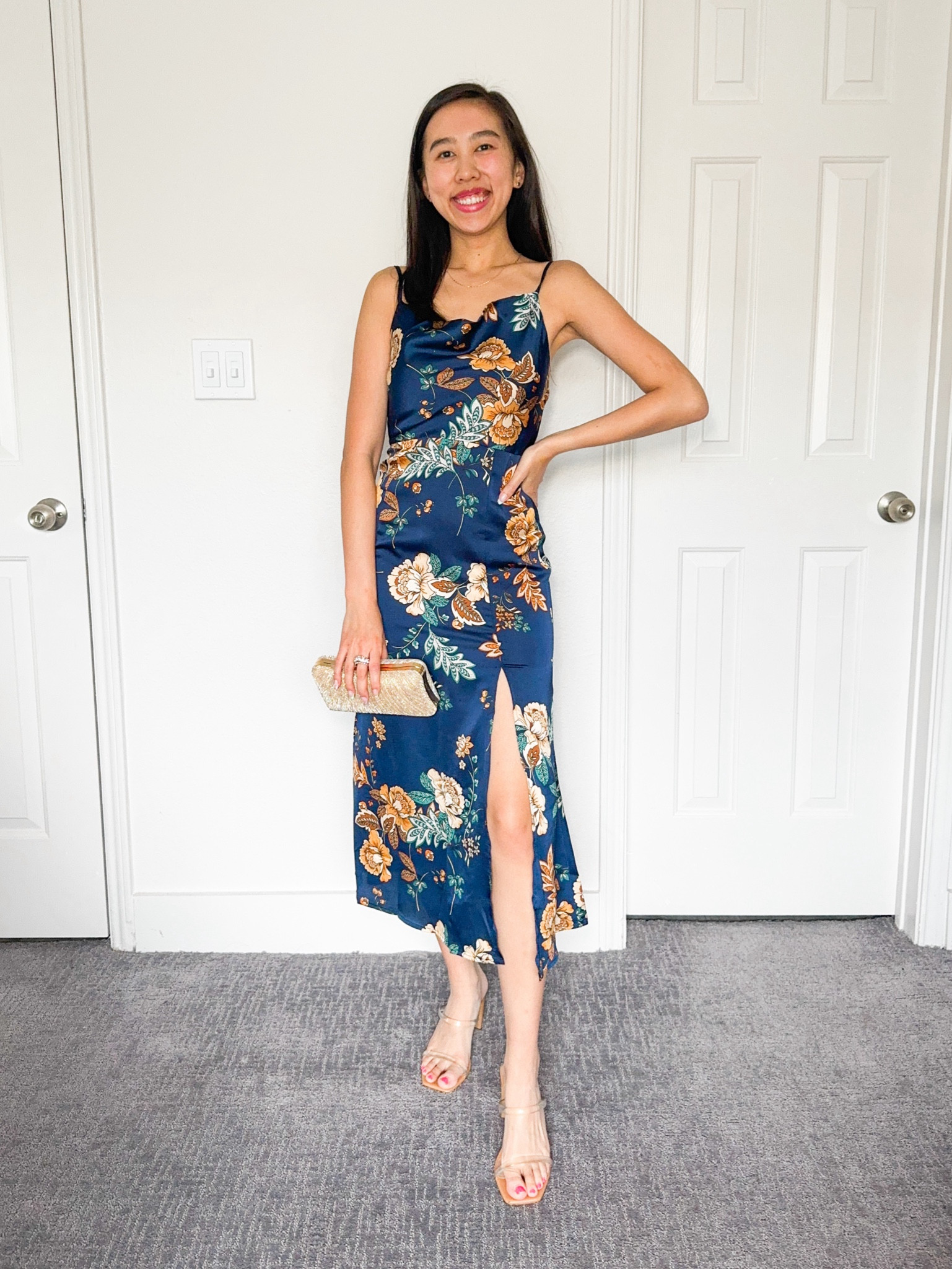 blue midi dress amazon Stacie Pleated Halter Maxi Dress - Bright Blue