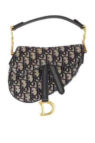Dior Trotter Oblique Mini Saddle Bag in Blue | FWRD 