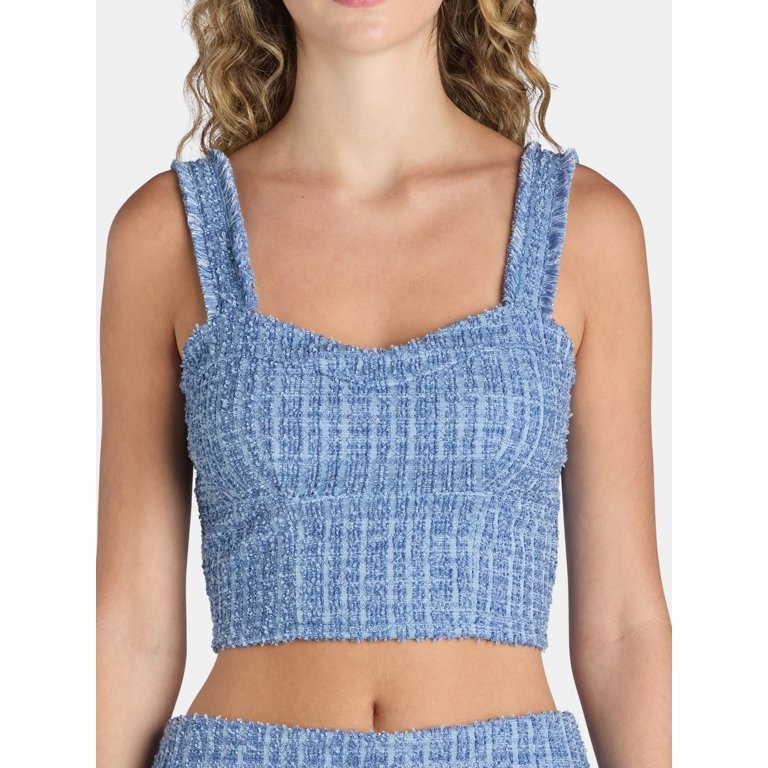 Madden NYC Juniors’ Sleeveless Boucle Top, Sizes XXS-XXL | Walmart (US)