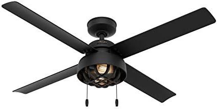 HUNTER 50336 Spring Mill Indoor / Outdoor Ceiling Fan with LED Lights and Pull Chain Control, 52"... | Amazon (US)