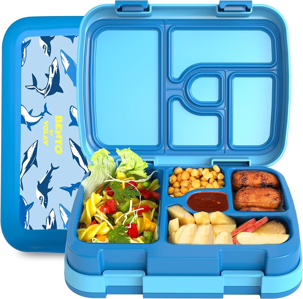 YOLAY Bento Box for Kids Lunch Box Leak-Proof, 5-Compartment Lunch Box Kids for Ages 3-10, Durabl... | Amazon (US)