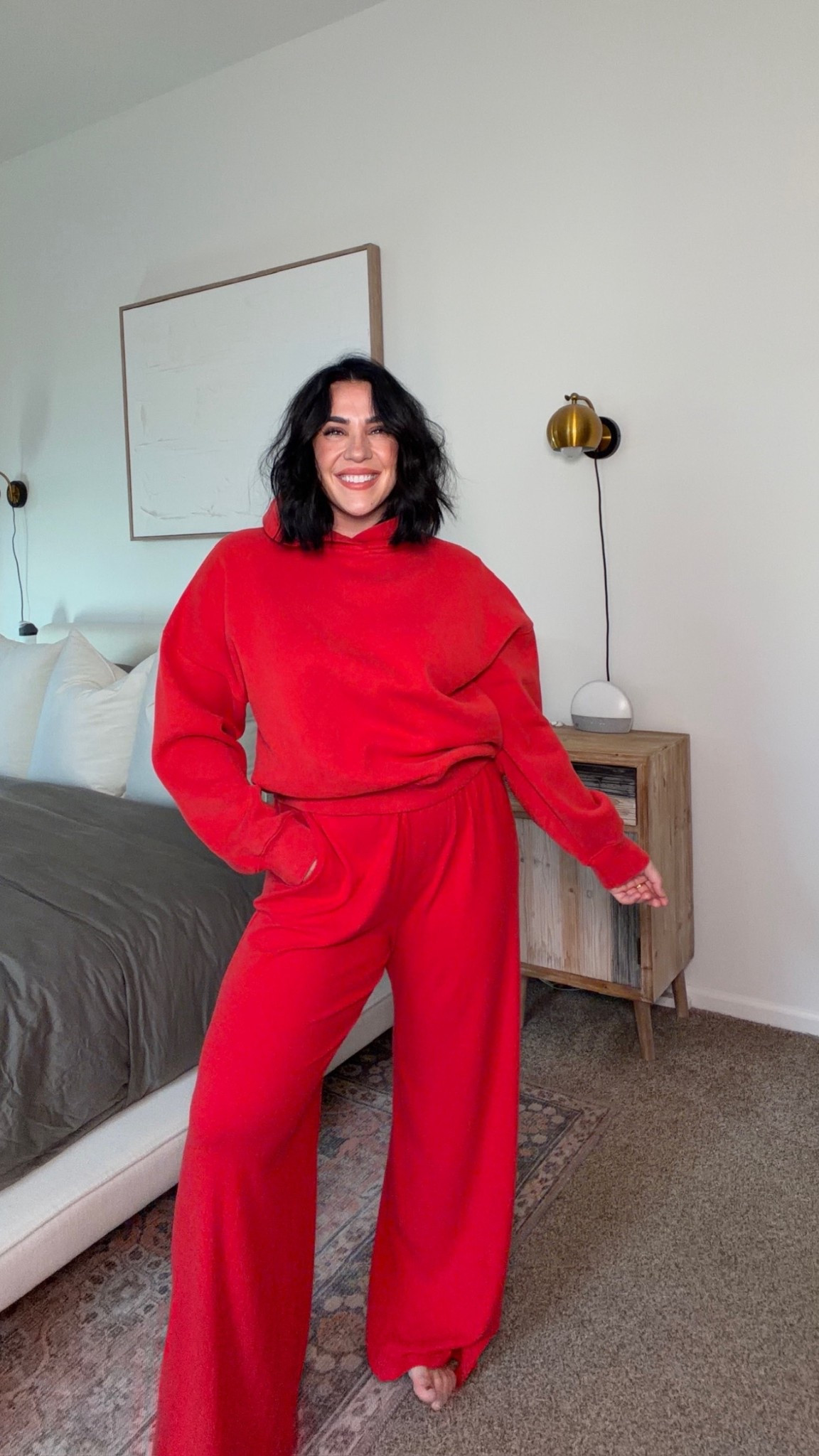 Been living in matching sets - love this red color it's so me. Size L in both & on sale :) 

#LTKSeasonal #LTKSaleAlert #LTKFindsUnder100