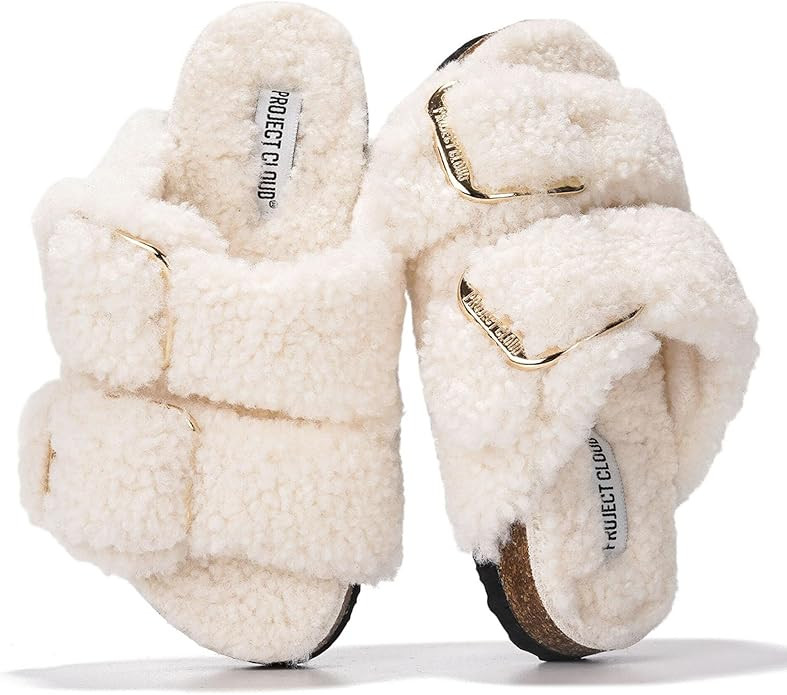 Project Cloud Genuine Leather Slides For Kids - Natural Cork Footbed Slides for Kids Sandals for ... | Amazon (US)