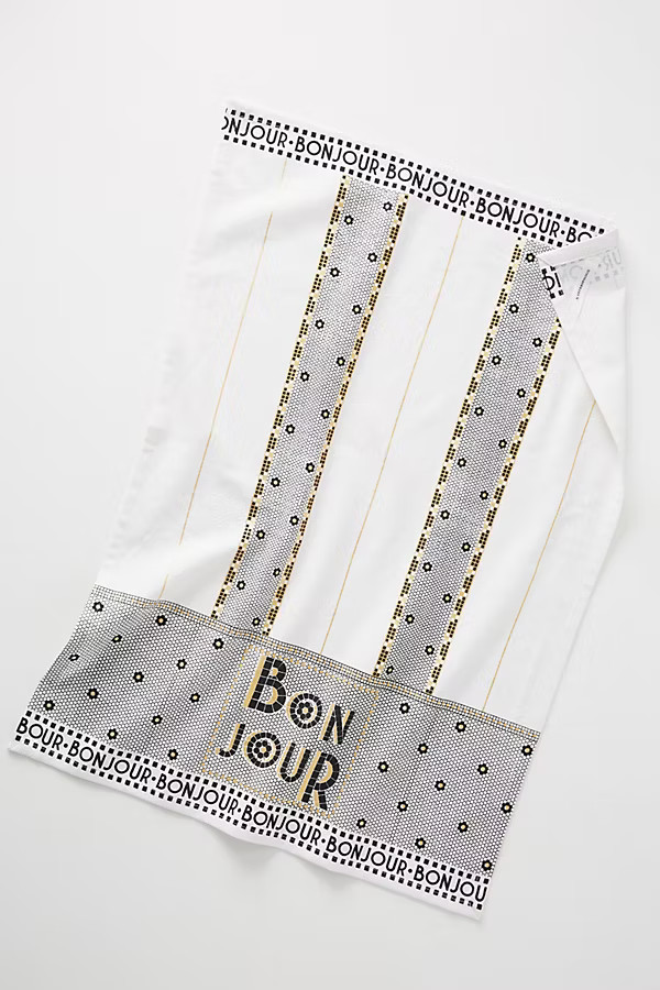 Bonjour Bistro Tile Dish Towel | Anthropologie (US)