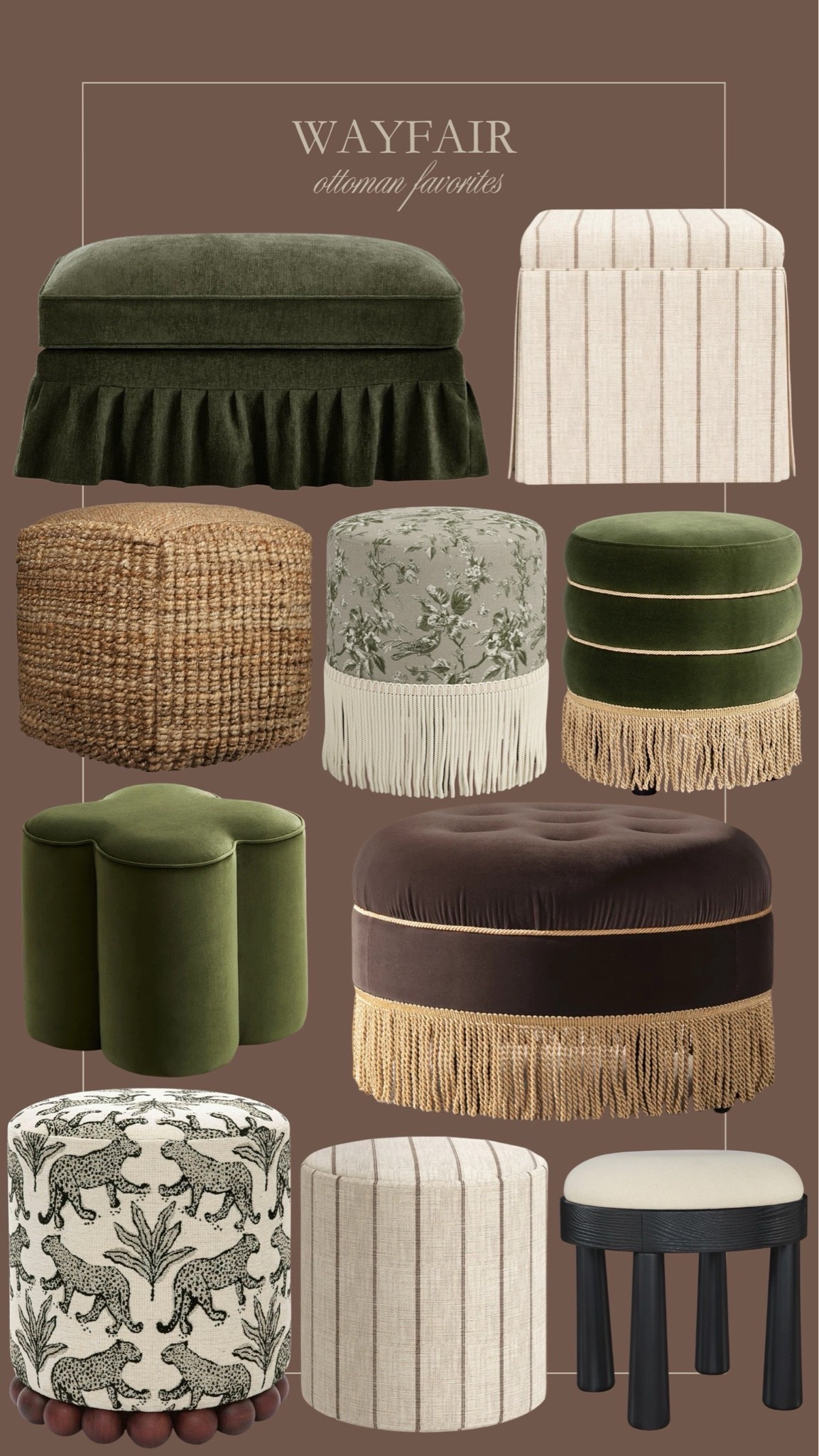 Vintage, moody, and neutral ottomans from @Wayfair 😍 I absolutely love these gorgeous tones and accent pieces for a cozy, curated home.

#LTKHome