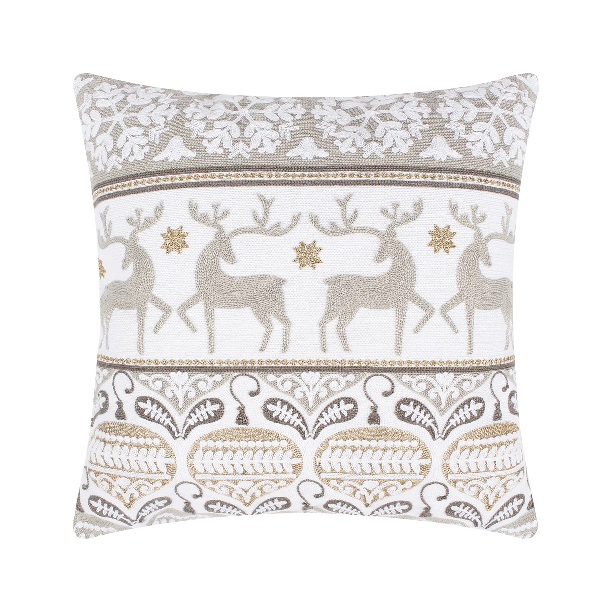 O Christmas Tree White Reindeer Dance Pillow - 18x18 | Levtex Home