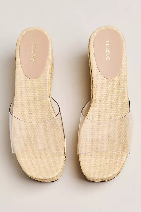 Maeve Embroidered PVC Platform Sandals | Anthropologie (US)