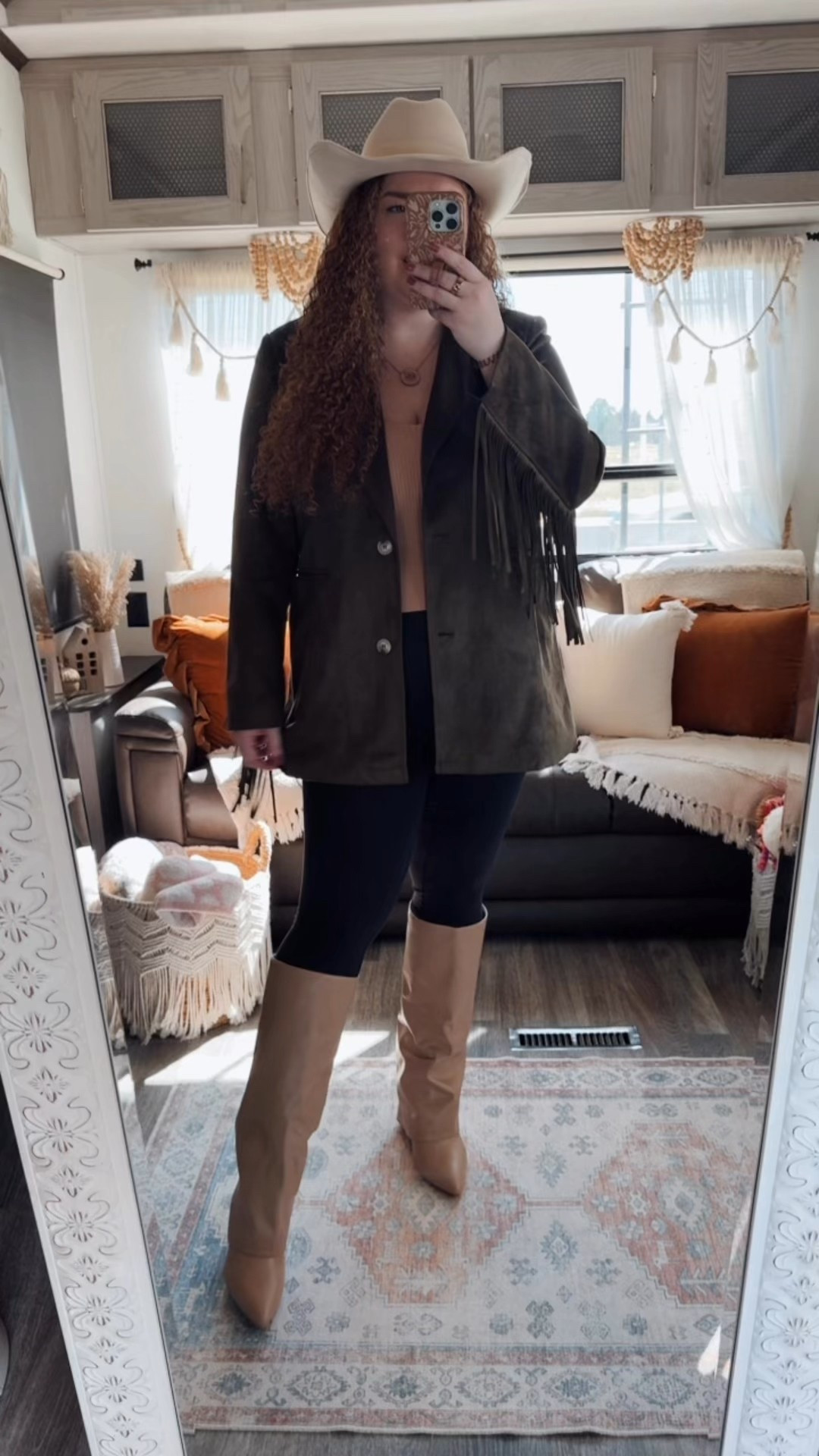 ✨ western inspo done right ✨ This fringe blazer is giving major fall vibes paired with the cutest fold over cowgirl boots 🍁 The perfect mix of chic + country 🤎🍂🤠Nashville outfit | Nashville bachelorette look | Morgan wallen concert outfit | Taylor swift concert outfit | country concert outfit | western concert outfit | concert season | fold over boots | amazon fold over boots | neutral fold over boots | amazon neutral fold
Over boots | amazon boots | amazon finds | amazon fashion | amazon outfit | amazon look | amazon concert outfit | amazon concert finds | western concert outfit | western fashion | amazon western fashion | amazon western outfit | leggings | amazon leggings | fall leggings outfit| amazon tank top | amazon neutral tank top | blazer | amazon blazer | green blazer | amazon green blazer | fringe blazer | amazon fringe blazer | cowgirl hat | amazon cowgirl hat 

#LTKSeasonal #LTKMidsize #LTKFallSale