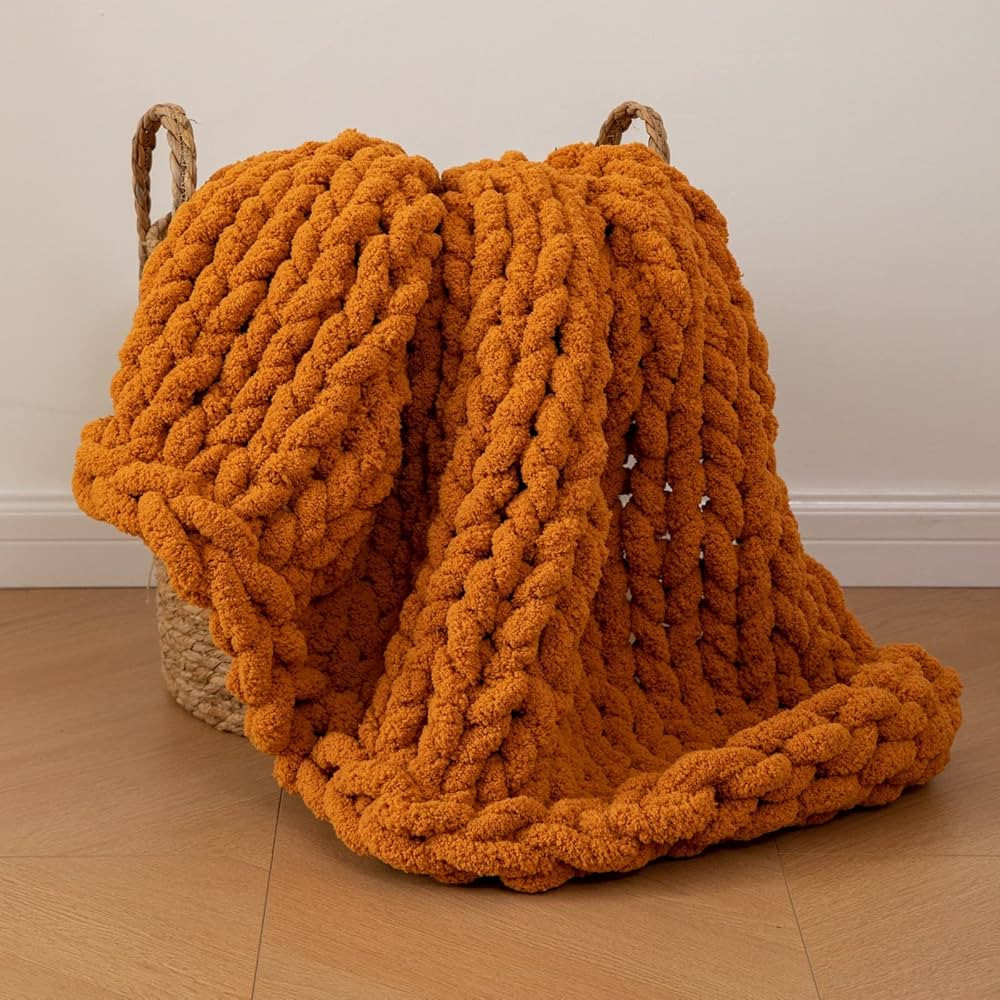 WESHIONGOO Chunky Knit Blanket Throw Knitted Throw Blankets for Couch Bed Fall Throw Blanket Fluf... | Amazon (US)