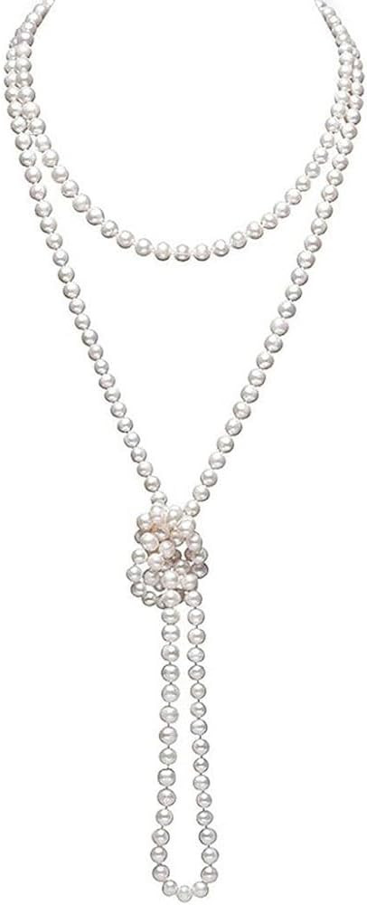 TUOKAY 1920s Pearls Beads Necklace for Women Pearl Strands Flapper Beads Necklace, Fashion Imitat... | Amazon (US)