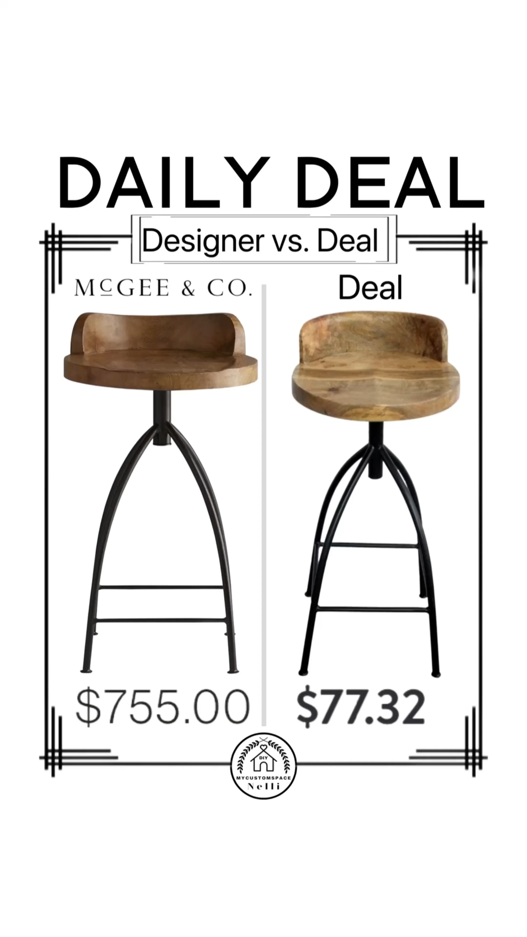 Counter stool , designer vs. deal, home finds, bar stool 

#LTKFind #LTKunder100 #LTKhome