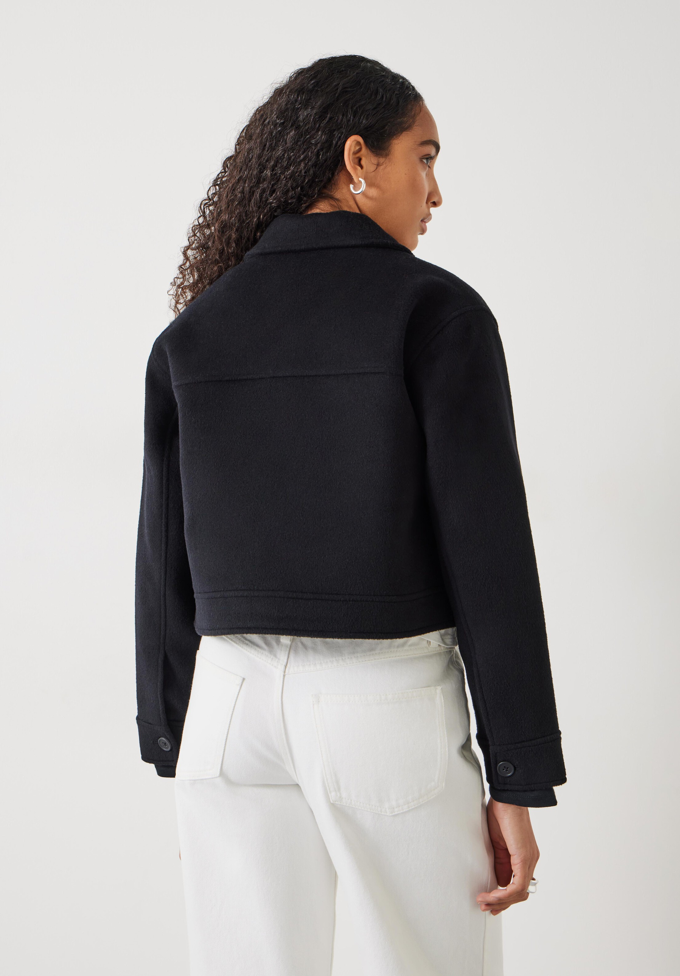 Taylah Relaxed Cropped Wool Jacket | Hush UK