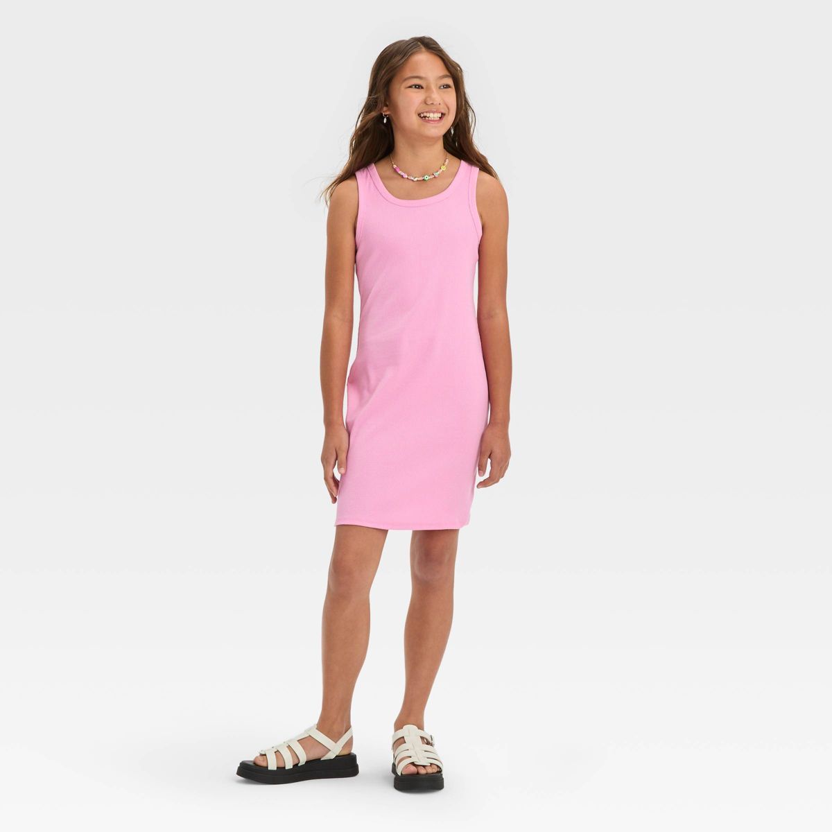 Girls' Ribbed Tank Dress - art class™ Rose Pink L | Target