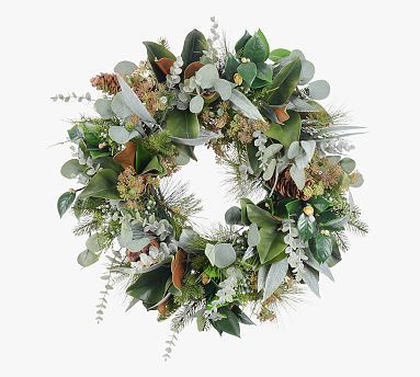 Mixed Greenery and Sugar Pine &#65279;Wreath | Pottery Barn (US)