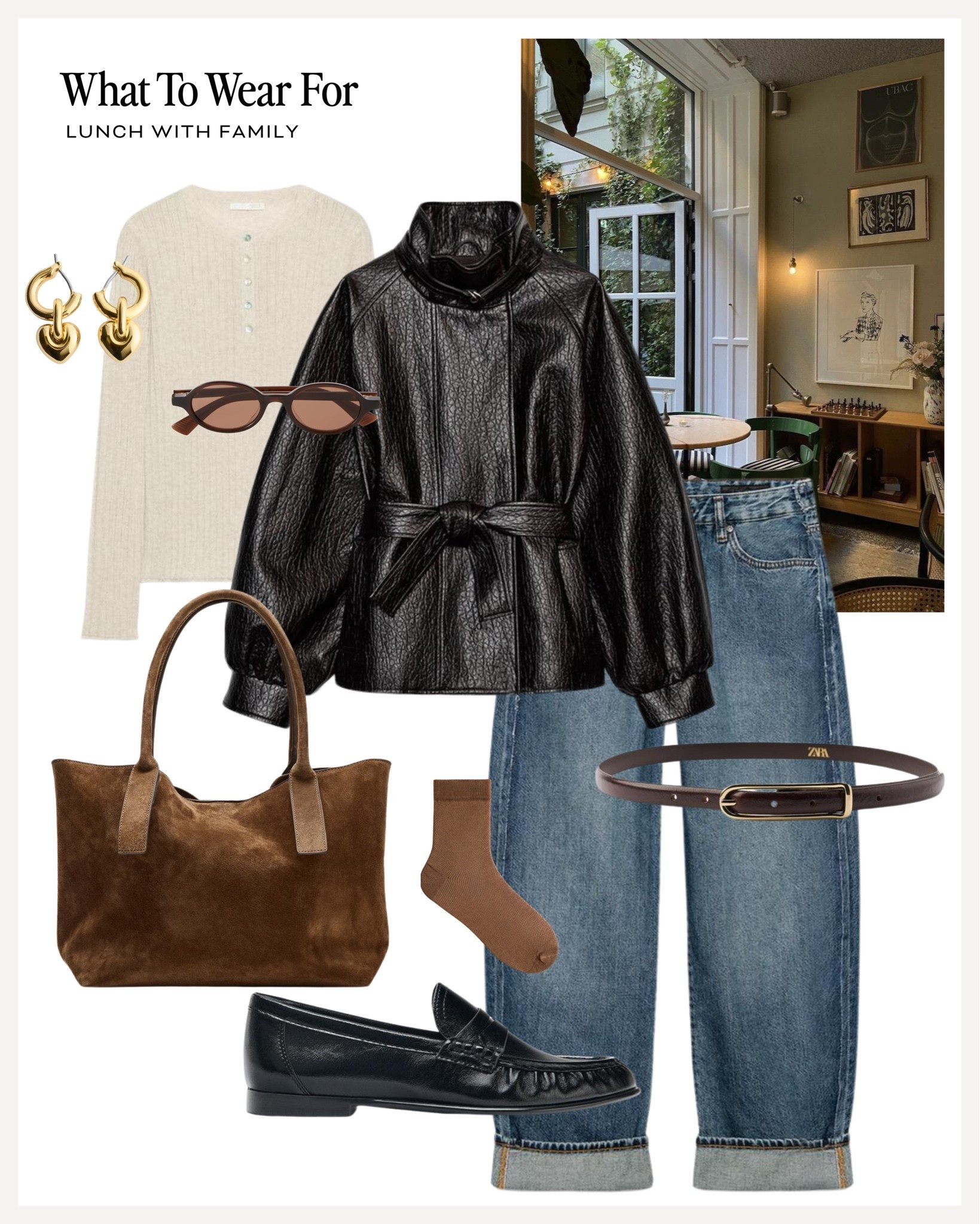 Lunch 🍝 

Autumn outfits, Zara new in, leather jacket, loafers, suede bag

#LTKautumn #LTKuk
