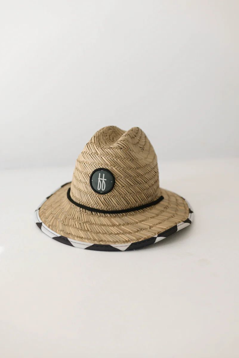 FF Straw Sun Hat | Black Checker | Forever French