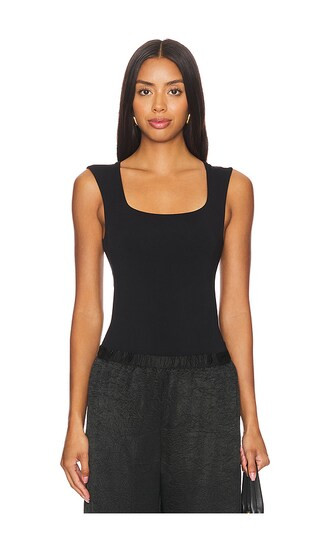 x Intimately FP Luna Square Neck Bodysuit in Black | Revolve Clothing (Global)
