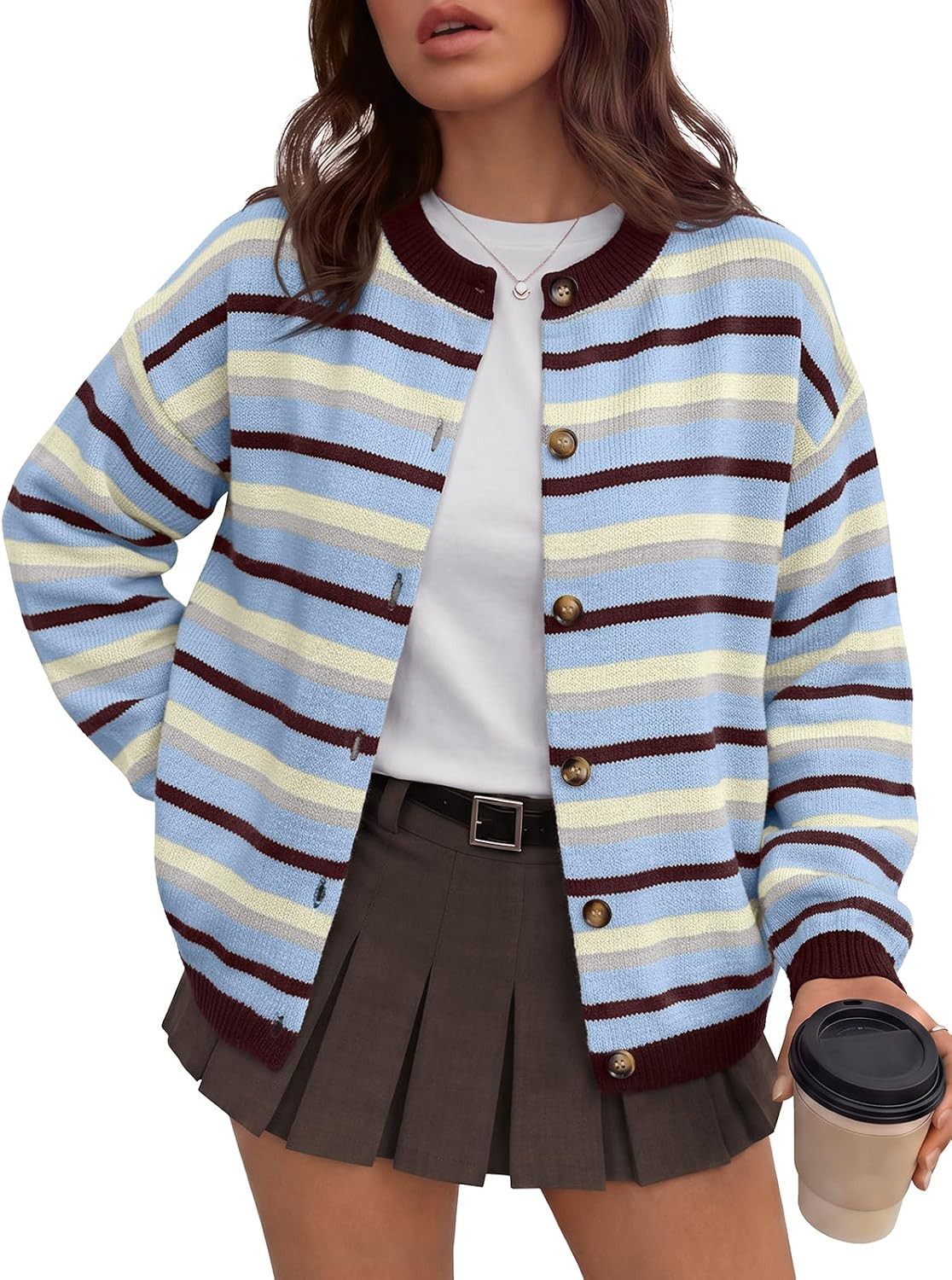 Trendy Queen Striped Cardigan Sweaters for Women | Amazon (US)