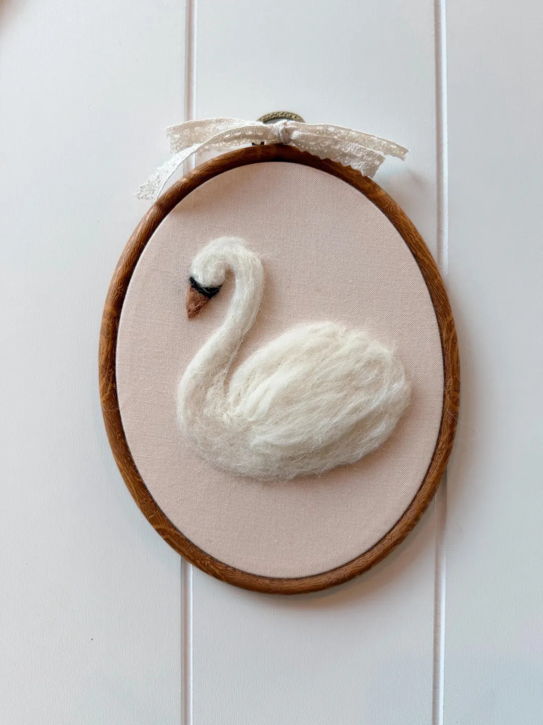 Needle Felt Swan Wall Art, Handmade Nursery Decor, Heirloom Felt Animal, Neutral Baby Room Art, N... | Etsy (US)