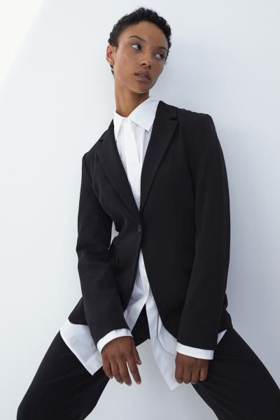 Fitted Blazer | Black Blazer | Black Jacket Jackets | Blazer Outfit | Work Outfit  | H&M (US + CA)