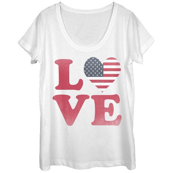 Women's Lost Gods Fourth of July  Love Scoop Neck | Target