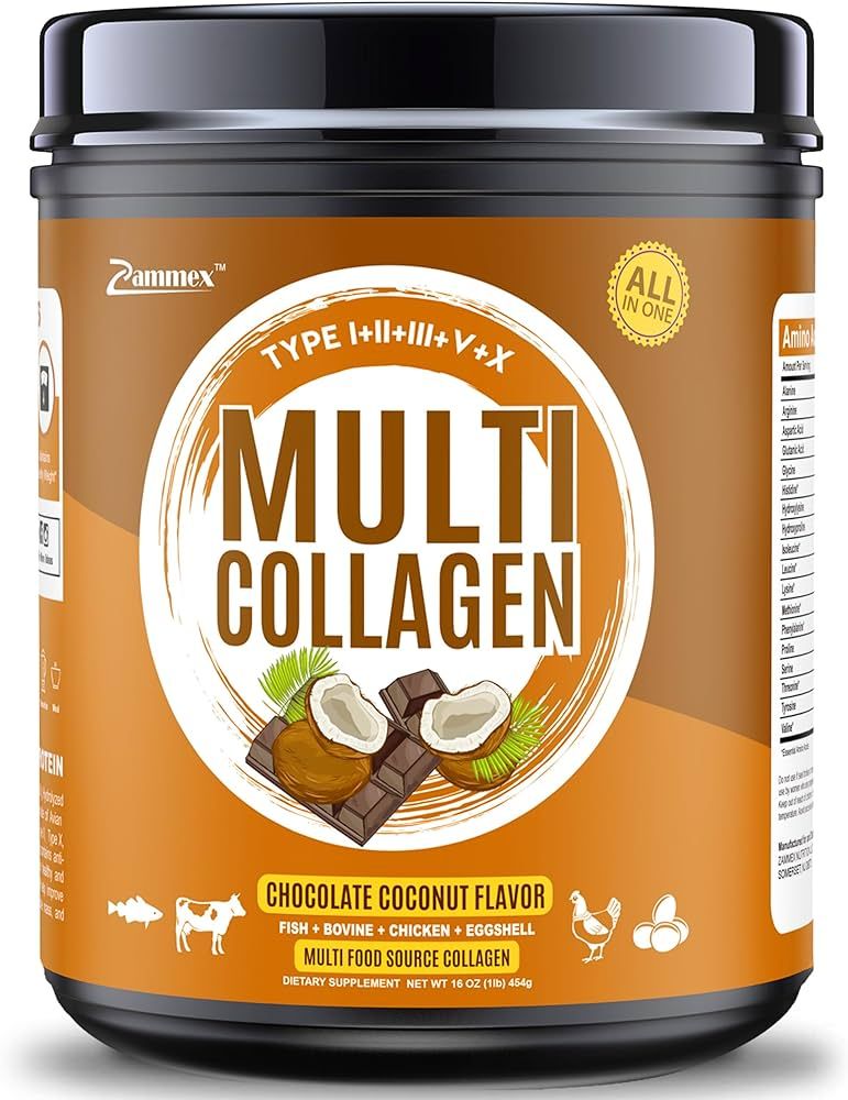 Zammex Collagen Peptides Powder, Multi Collagen Chocolate Protein Powder, 5 Collagen Types, 41 Se... | Amazon (US)