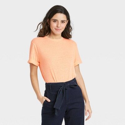 Women's Short Sleeve Linen T-Shirt - A New Day™ | Target