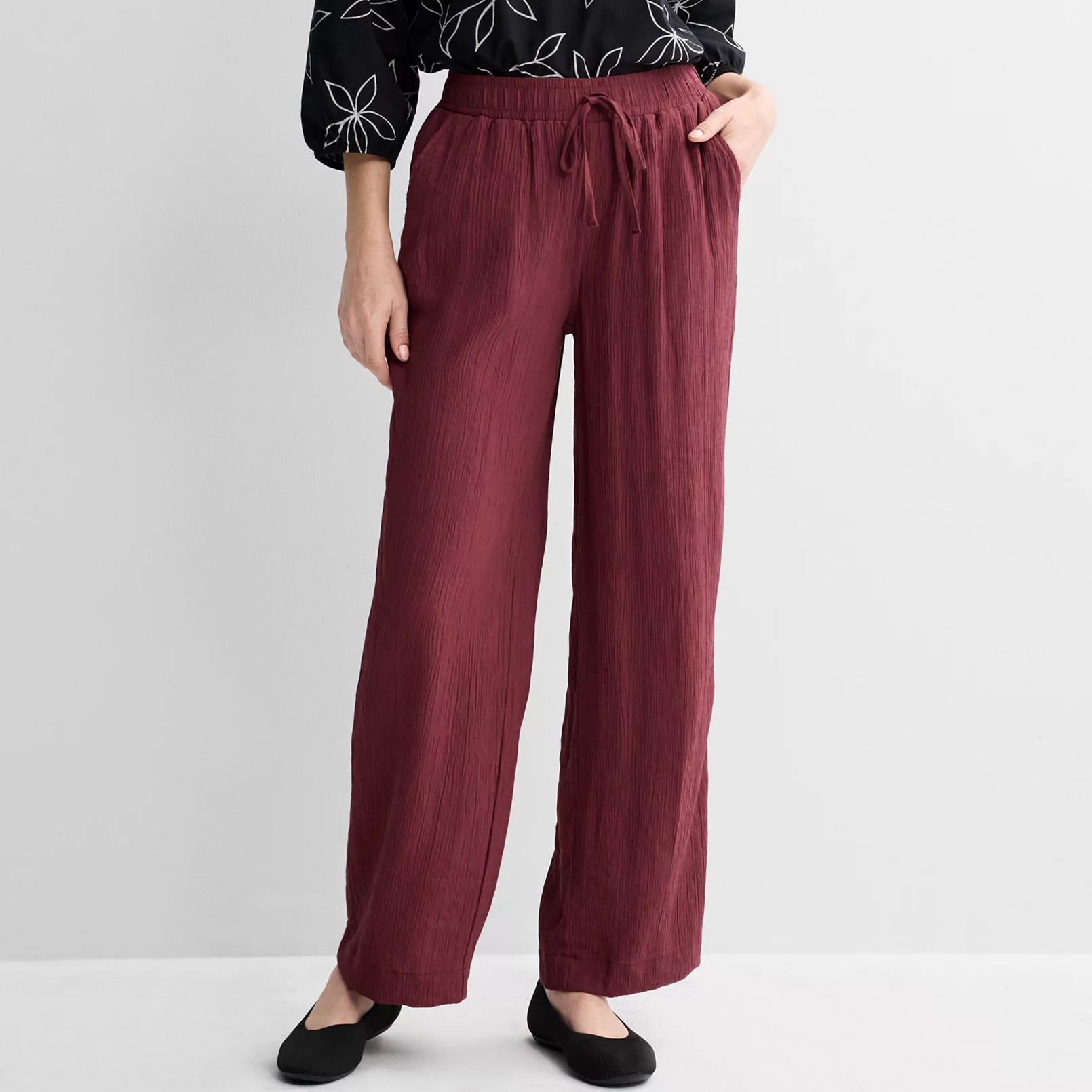Women's Croft & Barrow® Pull-On Crinkle Pants | Kohl's