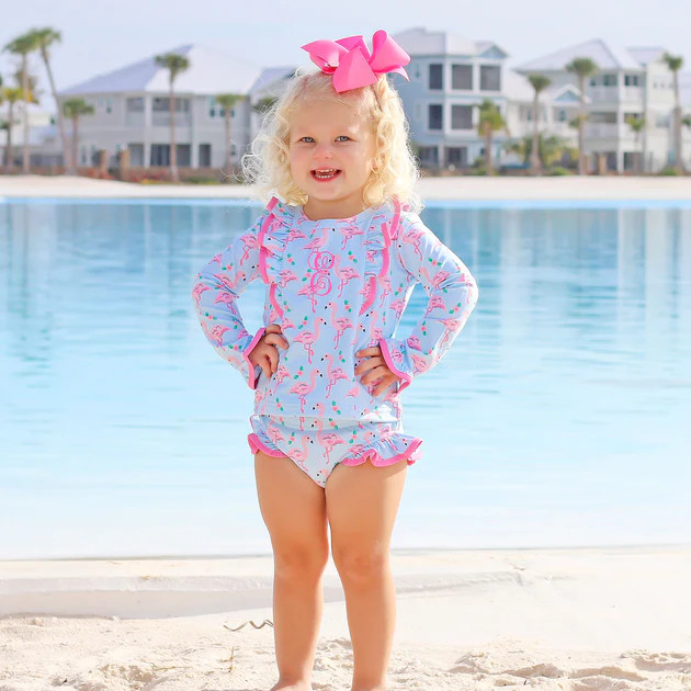 Pink Flamingo Island Rash Guard Set | Classic Whimsy