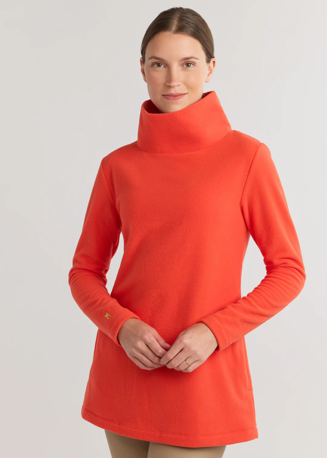 Cobble Hill Turtleneck in Vello Fleece (Paprika) | Dudley Stephens