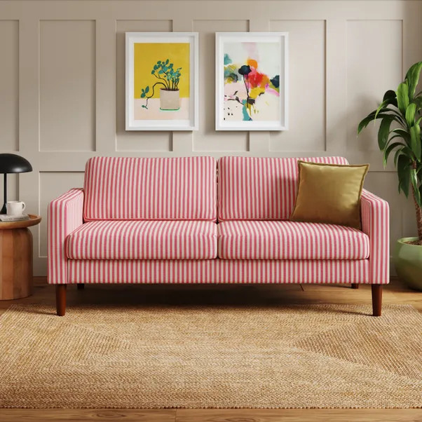 Jacob Linford Stripe Compact 3 Seater Sofa | Dunelm